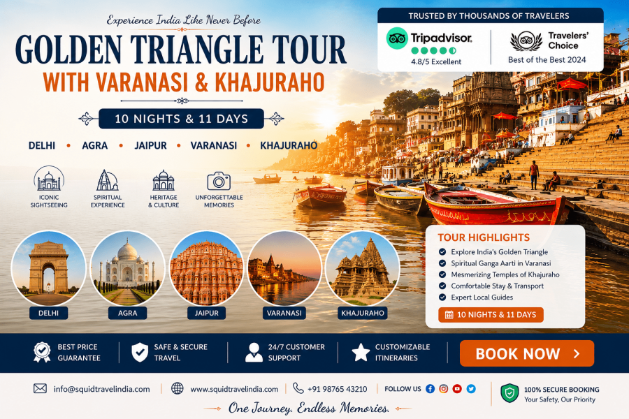 Golden Triangle tour with Varanasi and Khajuraho