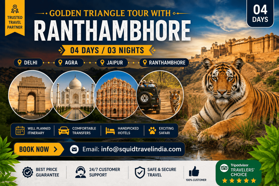 4 Day Golden Triangle Tour with Ranthambore