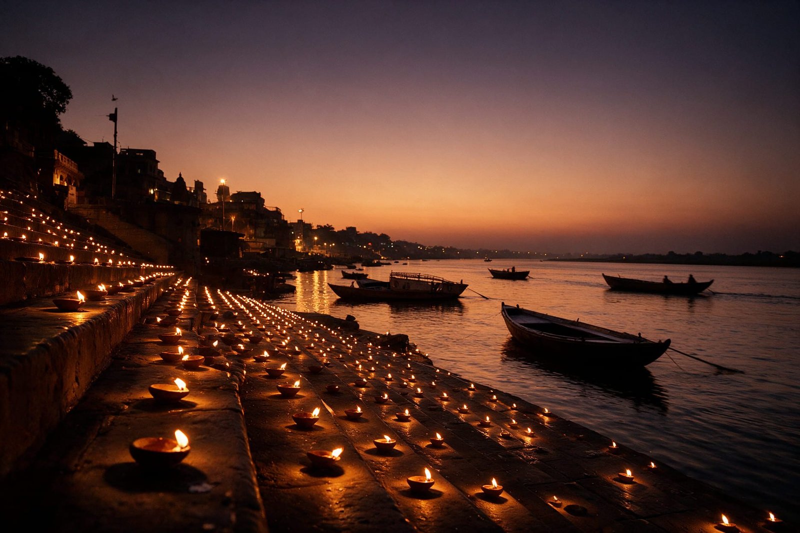 Dev Deepawali lamps on the Ganges ghats Varanasi November 2026